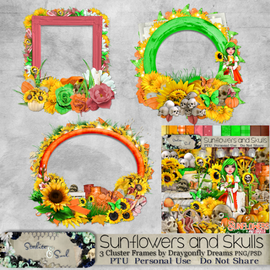 Sunflowers and Skulls CF - Click Image to Close