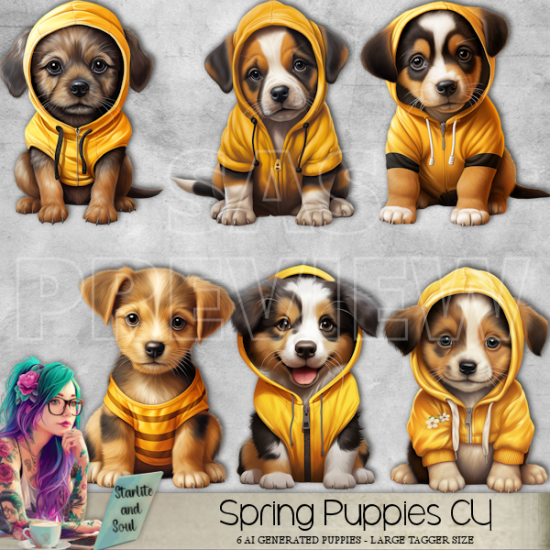 Spring Puppies AI CU - Click Image to Close