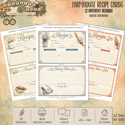 Farmhouse Recipe Card Set